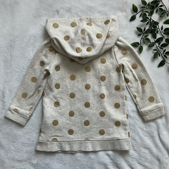 Baby Gap 3T Cream Gold Polka Dot Hoodie Sweater GUC Toddler Girl - Picture 5 of 16